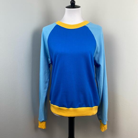 Warm Blue and Yellow Sweatshirt - Picture 4 of 11